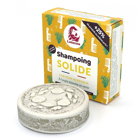 Lamazuna - Solid Shampoo with White & Green Clay