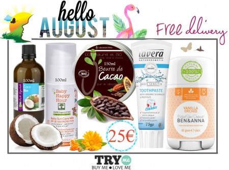 SOLD OUT ! Organic Beauty Box - Hello August Try Me Kit